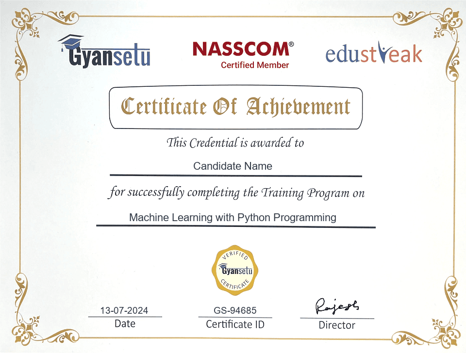 Machine Learning course certification