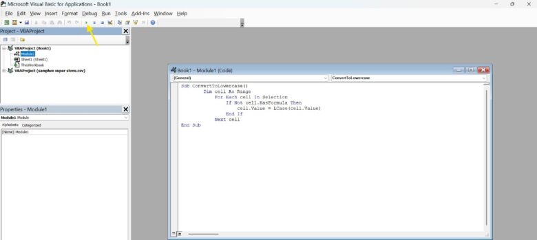 VBA Code to Convert Text to Lowercase